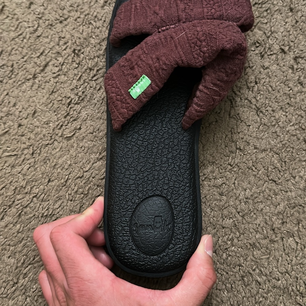 Sanuk Brown and Black Women's Sandals
